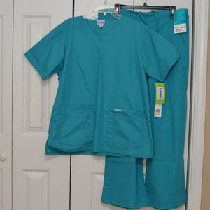 Landau Blue Scrubs NWT Medium Short Sleeve Scrub Top Petite Large Scrub 808